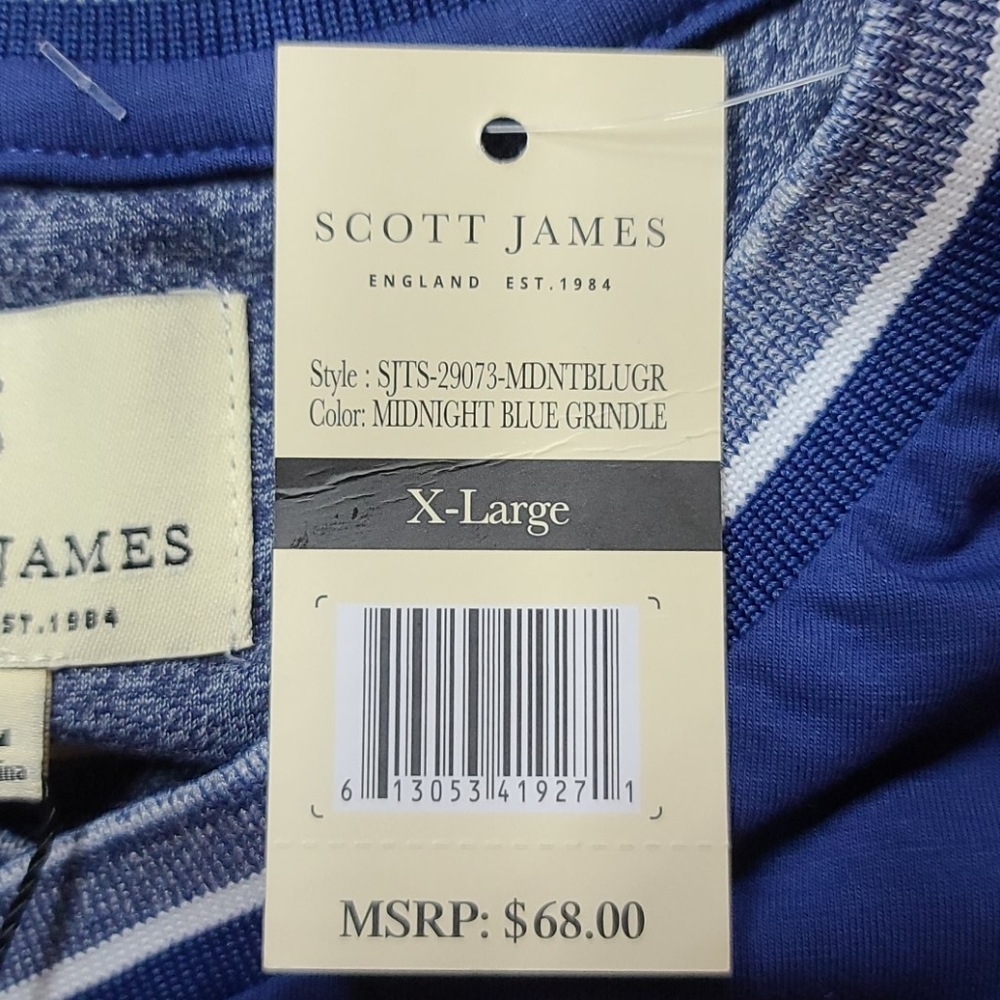 Designer v-neck short sleeve shirt Scott James XL - Picture 3 of 8
